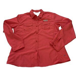 Columbia Vented Fishing Shirt Womens XL PFG Button Up Performance Hiking Top